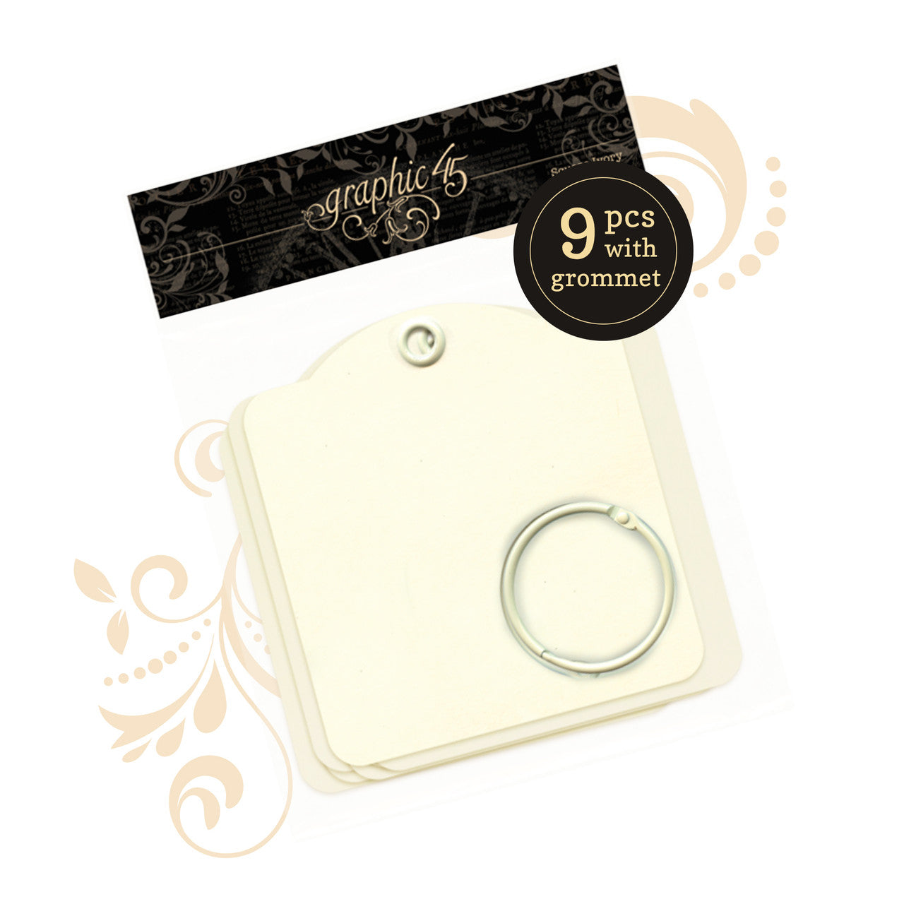 Graphic 45 Square Ivory Tags